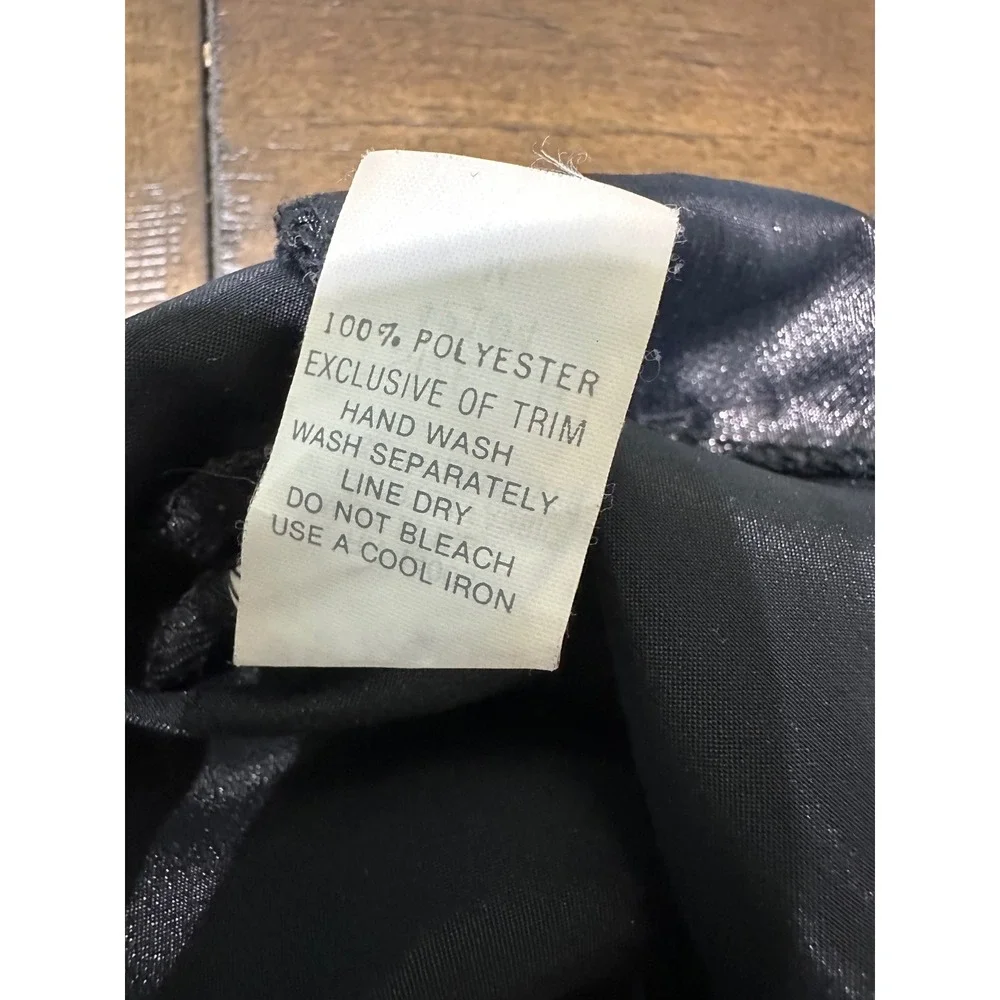 Escapades Vintage Black Satin Lace Beaded Camisole Top Women's Large USA Made - Picture 7 of 8